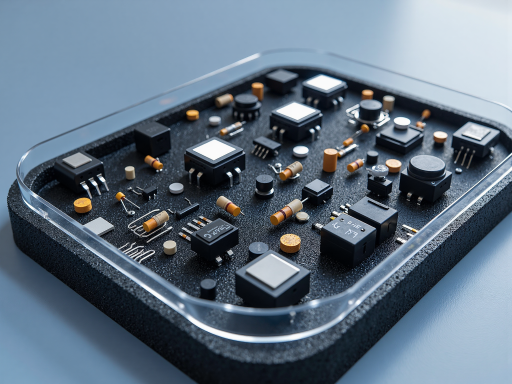 汽车电子控制单元,黑色塑料外壳,电路板内部结构,精密电子元件,实验室环境